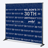 Lofaris Blue Step And Repeat Custom 30th Birthday Backdrop